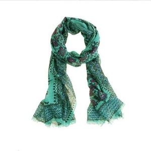 J. Crew Teal Paisley Scarf
